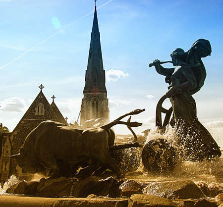 view of a famous church in copenhagen, Denmarkの写真素材