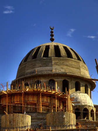 Large mosque under construction in the sekalla district of hurghada in Egypt.の写真素材
