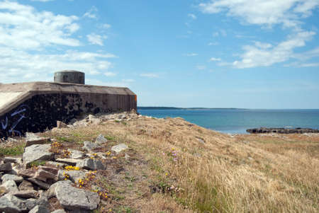 A WW2 Pillbox situated on the swedish coastline at Torekov.の写真素材
