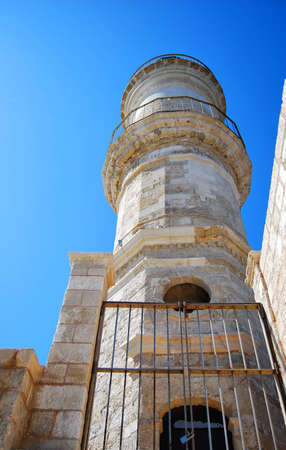 The old venetian lighthouse situated at Charnia on the greek island of crete.の写真素材