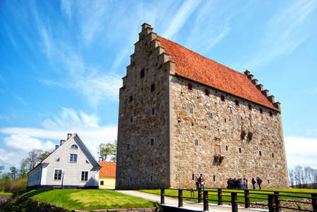 An image of the medieval glimmingehus castle in the skane region of Sweden.の写真素材