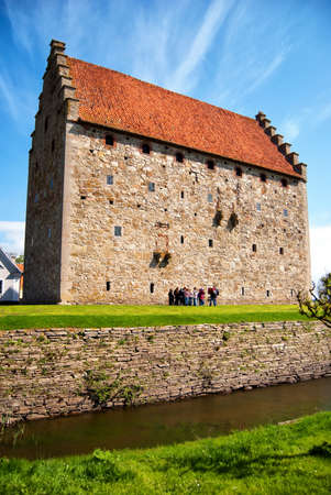 An image of the medieval glimmingehus castle in the skane region of Sweden.の写真素材
