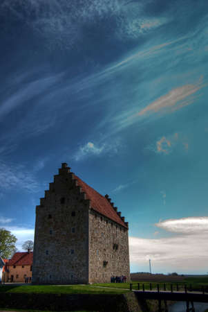 A high dynamic range image of the medieval glimmingehus castle in the skane region of Sweden.の写真素材