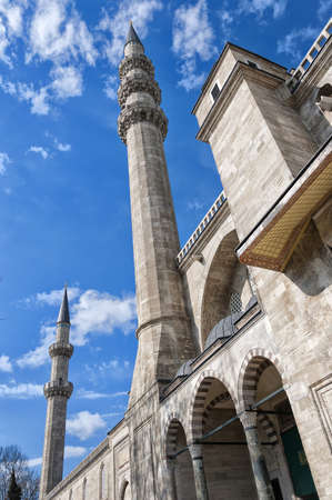 A view of the majestic Suleiman Mosque in Istanbul, Turkey.の写真素材