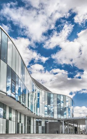 HELSINGBORG - APRIL 30: The Newly completed Helsingborg Arena on April 30, 2013 in Helsingborg, Sweden. The arena can host up to 5,500 people for concerts and sporting events. のeditorial素材