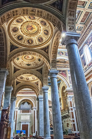 ROME - January 07: Interior view of Sacro Cuore di Gesu a Castro Pretorio on January 07, 2014 in Rome. The church was elevated to minor basilica status in 1921.のeditorial素材