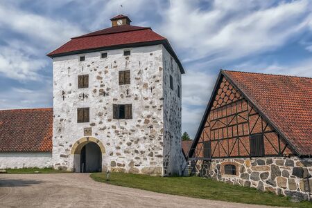 HASSLEHOLM, SWEDEN - JULY 07: View of Hovdala Castle on June 10, 2014 in Hassleholm region. Hovdala Castle is a castle in Hassleholm Municipality, Scania, in southern Sweden.のeditorial素材
