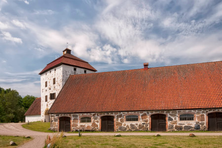 HASSLEHOLM, SWEDEN - JULY 07: View of Hovdala Castle on June 10, 2014 in Hassleholm region. Hovdala Castle is a castle in Hassleholm Municipality, Scania, in southern Sweden.のeditorial素材