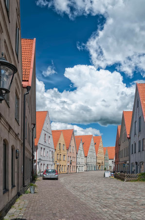 JAKRIBORG, SWEDEN - JUNE 24: Picture of street in Jakriborg, Sweden on June 24, 2014. Jakriborg is a new classical housing project built in the municipality of Staffanstorp in the region of Skane.のeditorial素材