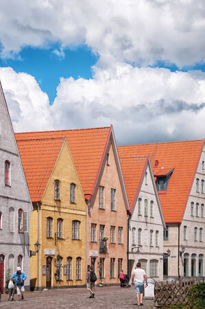 JAKRIBORG, SWEDEN - JUNE 24: Picture of street in Jakriborg, Sweden on June 24, 2014. Jakriborg is a new classical housing project built in the municipality of Staffanstorp in the region of Skane. のeditorial素材