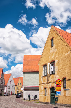 JAKRIBORG, SWEDEN - JUNE 24: Picture of street in Jakriborg, Sweden on June 24, 2014. Jakriborg is a new classical housing project built in the municipality of Staffanstorp in the region of Skane.のeditorial素材