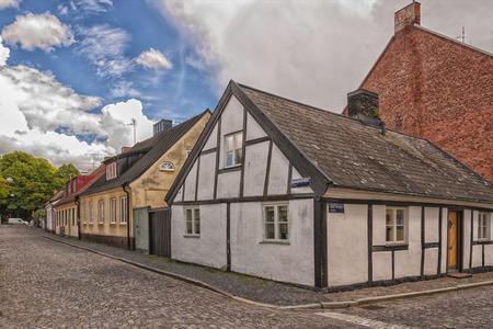 Street scene from the Swedish town of Lund.のeditorial素材