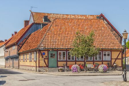 Street scene from the Swedish town of Ystad.のeditorial素材