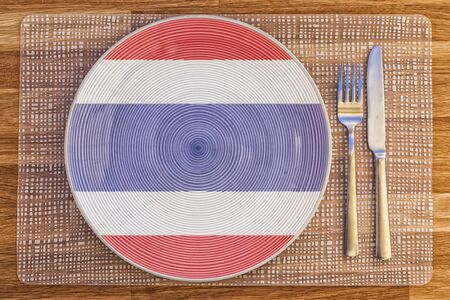 Dinner plate with the flag of Thailand on it for your international food and drink concepts.