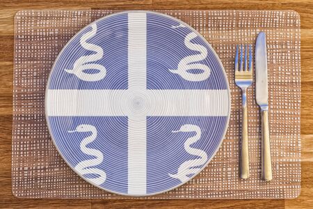 Dinner plate with the flag of Martinique on it for your international food and drink concepts.の写真素材