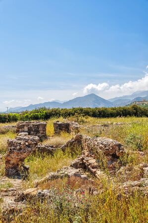 Situated at the area Katovigli in Makrygialos, this 3 acres villa is one of the greatest archaeological finds in Eastern Crete.の写真素材