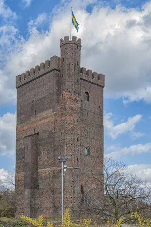 The ancient medieval fortificatio Karnan which is situated in the Swedish city of Helsingborg. The site is a location of many battles between Sweden and Denmark.のeditorial素材