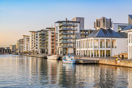 HELSINGBORG, SWEDEN - FEBRUARY 16, 2016: View of Dunkers Art Museum and gallery. The gallery is located on the waterfront in Helsingborg city center. February 16, 2016.のeditorial素材