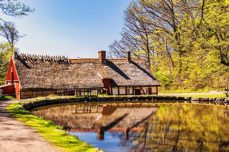A lakeside cottage on the outskirts of Palsjo woods in Helsingborg, Sweden.のeditorial素材