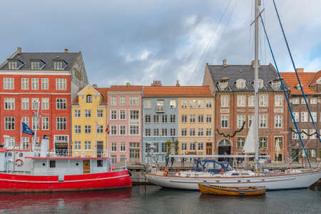 COPENHAGEN, DENMARK - DECEMBER 24, 2016: Nyhavn district is one of the most famous landmarks in Copenhagen, Denmark and always packed with tourists.のeditorial素材
