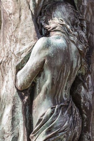 HELSINGOR, DENMARK - MARCH 28, 2016: Rudolph Tegners monument to his mother situated in Helsingor Graveyard.のeditorial素材