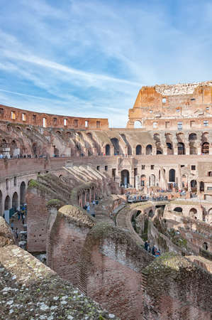 ROME, ITALY - JANUARY 7, 2014: A view of the impressive ancient roman colosseum situated in the Italien capital of Rome.のeditorial素材