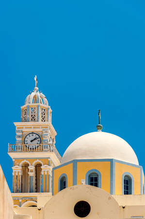The main catholic church on Santorini, Greece.の写真素材