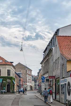 AARHUS, DENMARK - AUGUST 09, 2009: Street scene from the Danish city of Aarhus.のeditorial素材