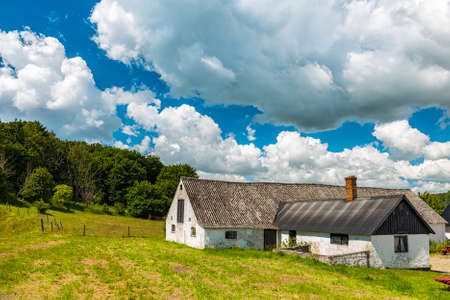 A swedish farm house in the countryside near to Ales stenar.のeditorial素材