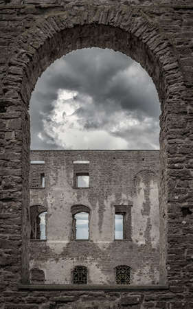 Borgholm Castle on Oland, Sweden, is today only a ruin of the fortress that was first built in the second half of the 13th century and rebuilt many times in later centuriesの写真素材