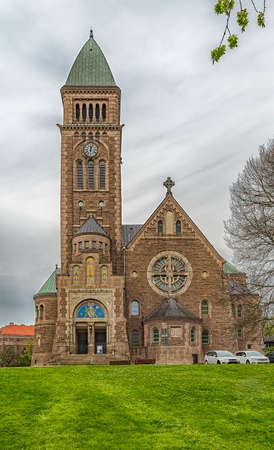 The Vasa Church in Gothenburg is a monumental building in the new romantic style with decorative detail in the Jugendstilの写真素材