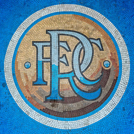 GLASGOW, SCOTLAND - JANUARY 17, 2018: A view of the world famous Ibrox stadium which is home to Rangers football club.のeditorial素材