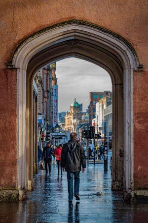 GLASGOW SCOTLAND - April 02: Glasgow street scene on April 02 2016 in Scotland. Glasgow is...