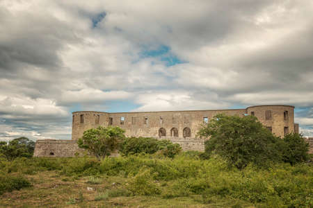 Borgholm Castle on Oland, Sweden, is today only a ruin of the fortress that was first built in the second half of the 13th century and rebuilt many times in later centuriesの写真素材