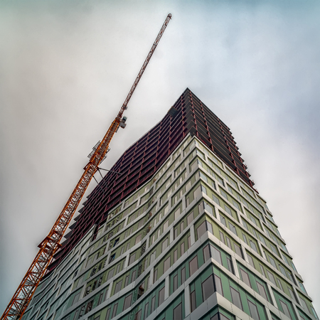 MALMO, SWEDEN - JANUARY 05, 2019: New building at Hyllie in Malmo. A new district of MalmÃ¶, for a project encompassing approximately 45,000 square feet.のeditorial素材