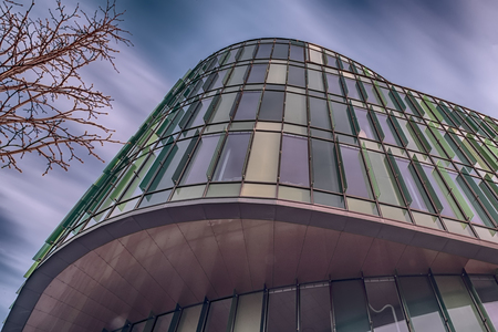 MALMO, SWEDEN - JANUARY 05, 2019: The new block, the Glass Vase, under construction in south harbor of Malmo, close to the city. The designer sees it as a sculpture in the urban space.のeditorial素材