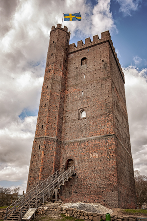 The ancient medieval fortificatio Karnan which is situated in the Swedish city of Helsingborg. The site is a location of many battles between Sweden and Denmark.のeditorial素材