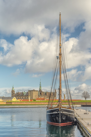 Kronborg castle made famous by William Shakespeare in his play about Hamlet situated in the Danish harbour town of Helsingor.のeditorial素材