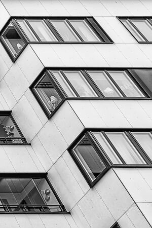 An abstract background image of windows on an apartment block in the city.のeditorial素材