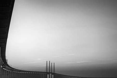 MALMO, SWEDEN - SEPTEMBER 20: The oresunds bridge that connects Sweden with Denmark at sunset.のeditorial素材