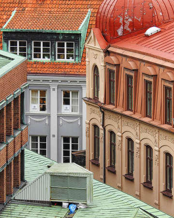 HELSINGBORG, SWEDEN - OCTOBER 06, 2020: An elevated view of the city of showing some of the...