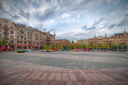 HELSINGBORG, SWEDEN - MAY 14, 2021: One of Helsingborgs many large Public Squares