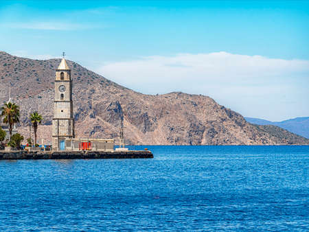 SYMI, GREECE - JULY 05, 2021: Symi is a Greek island and part of the Dodecanese island group.のeditorial素材