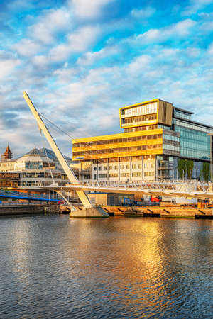 HELSINGBORG, SWEDEN - SEPTEMBER 07 2021: New office building at the city feryy terminal and train...