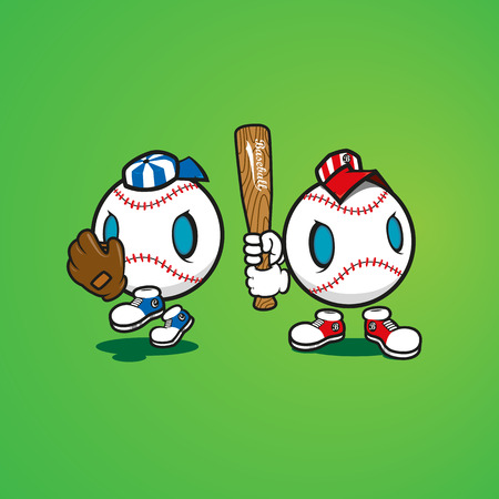 Vector illustration baseball charactersのイラスト素材