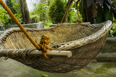Rattan hammock, made in the philippinesの写真素材