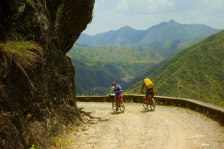 Two Mountain Biker Adventurers in the Philippinesの写真素材