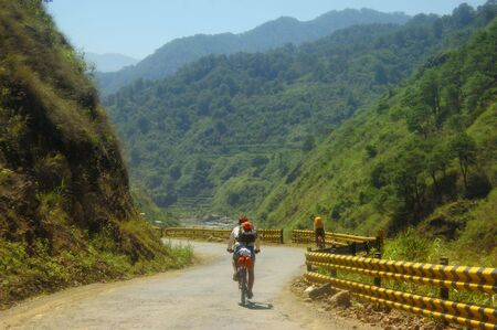 Two Mountain Biker Adventurers in the Philippinesの写真素材