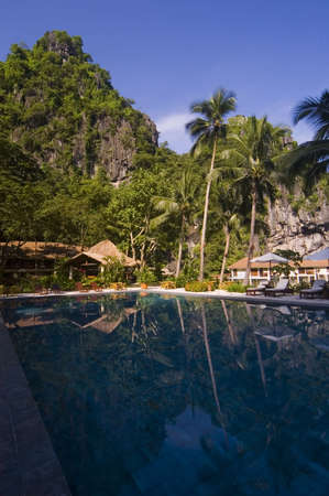 Swimming pool in Palawan Beach Resortの写真素材