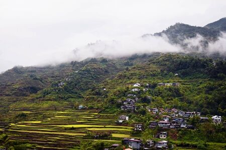 A rainy afternoon in Banaue, Mountain Province, Philippinesの写真素材
